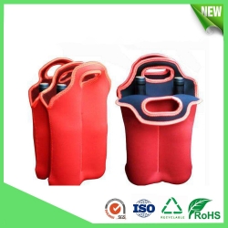 neoprene beer cooler red color for 4bottles